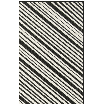 Tapis noir à rayures Zofia