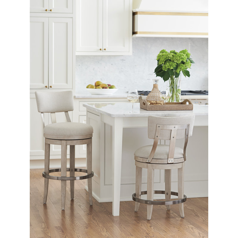 Malibu Swivel Upholstered Counter Stool with Metal Frame, Counter Stool (24" Seat Height)