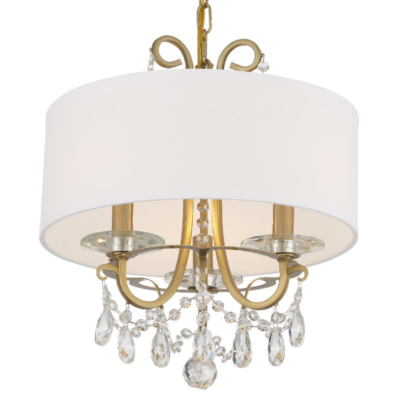 Luminaire suspendu tambour 3 lumières Elane, Spectra Swarovski