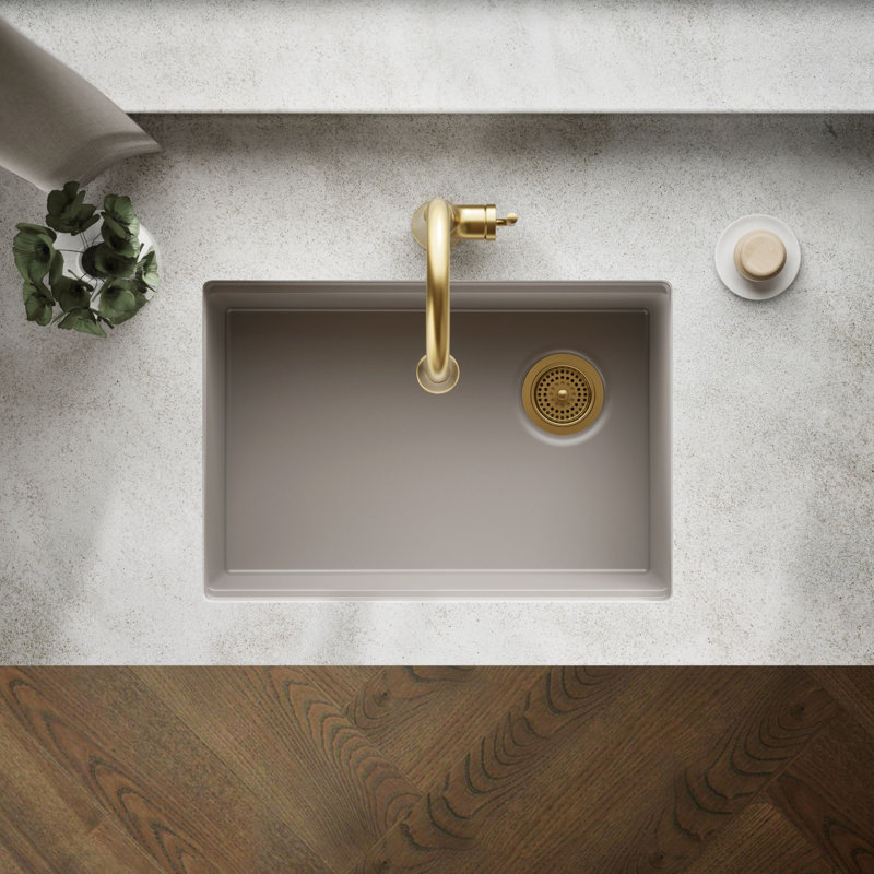 Billings Undermount Single-Bowl Workstation Kitchen Sink, Beige
