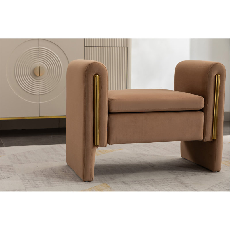 Banc de maquillage en velours, Café