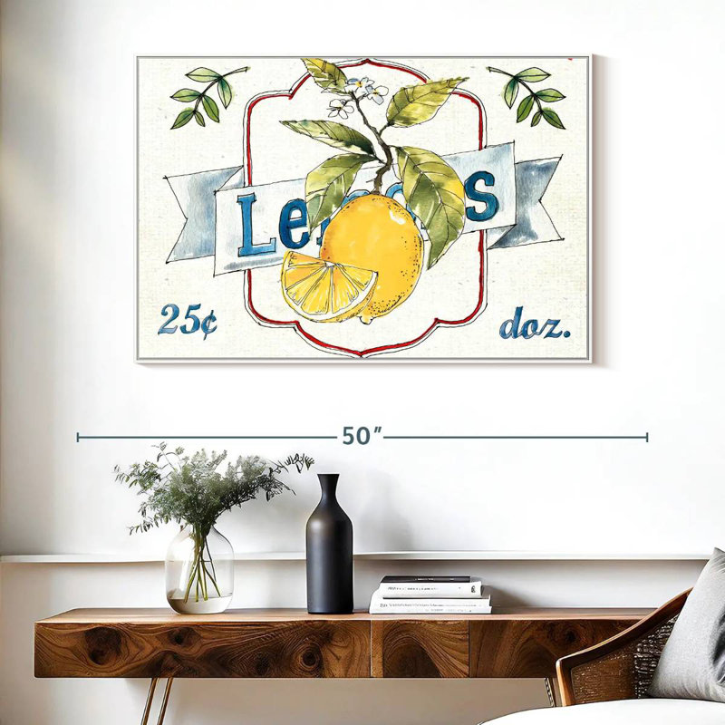 Plaque murale Fruit Stand II, Cadre flottant blanc, 40 po x 27 po