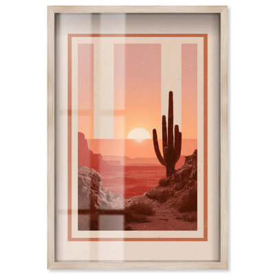 Décoration murale rétro "Registan Shadowbox" par Art Remedy, cadre blond, 37 x 55