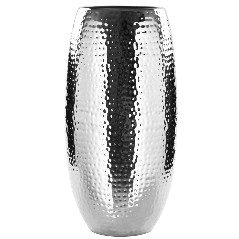 Africa Handmade Metal Floor Vase, 40cm H x 21cm W x 21cm D, Hammered