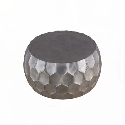 Metal Top Coffee Table with Solid Base