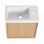 Meuble-lavabo de 24 po avec lavabo en céramique, conception compacte pour petits espaces, deux tiroirs et tablette réglable