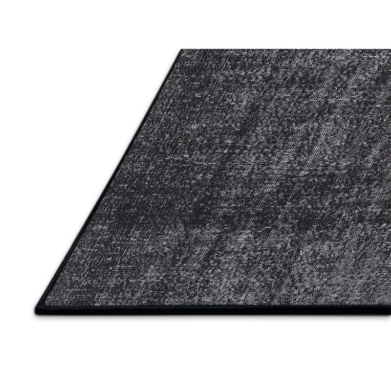 Tapis en laine gris foncé / noir, Rectangle 8 pi x 12 pi