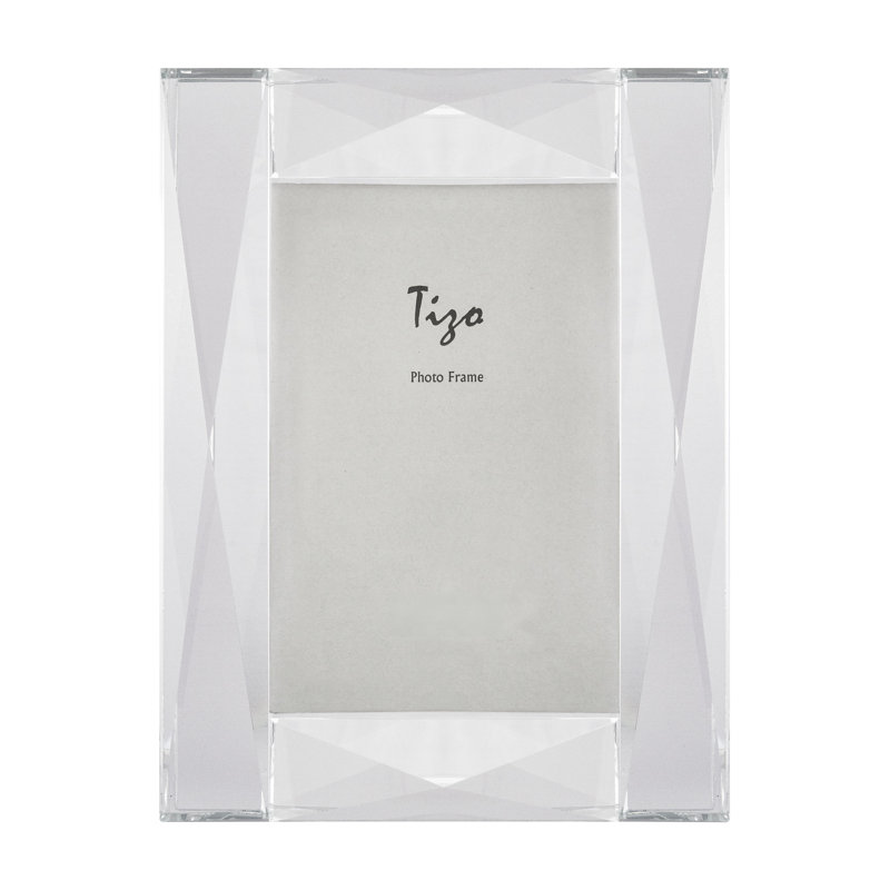 Crystal Glass Picture Frame, 4" W x 6" H