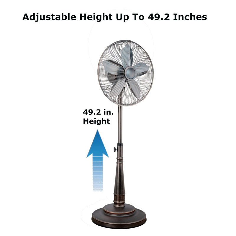 16” Retro Oscillating Stand Fan with Oil Rubbed Bronze Finish