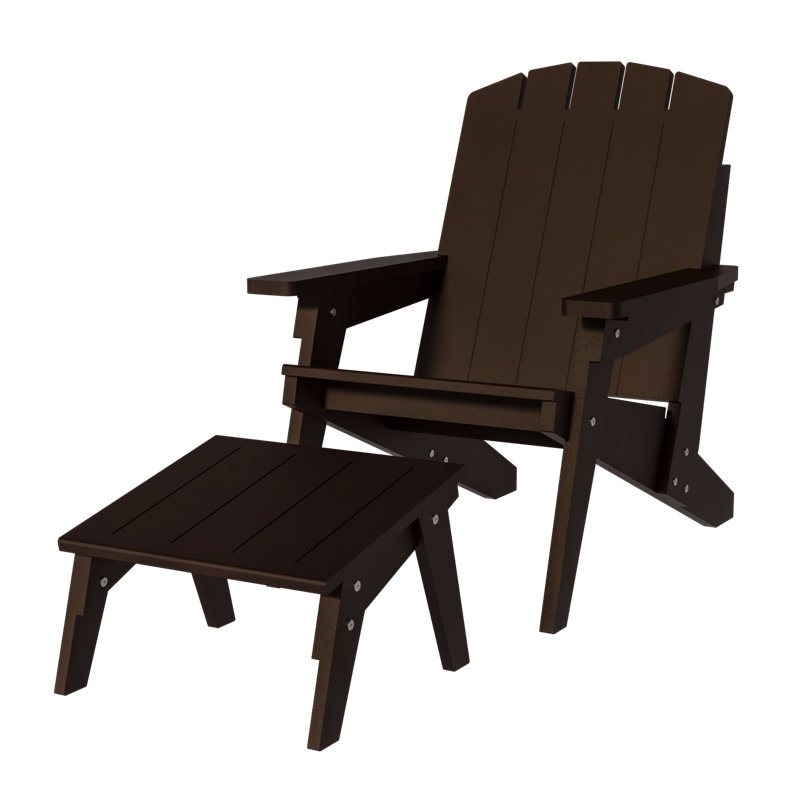 Ensemble fauteuil et repose-pieds Summit, Brun