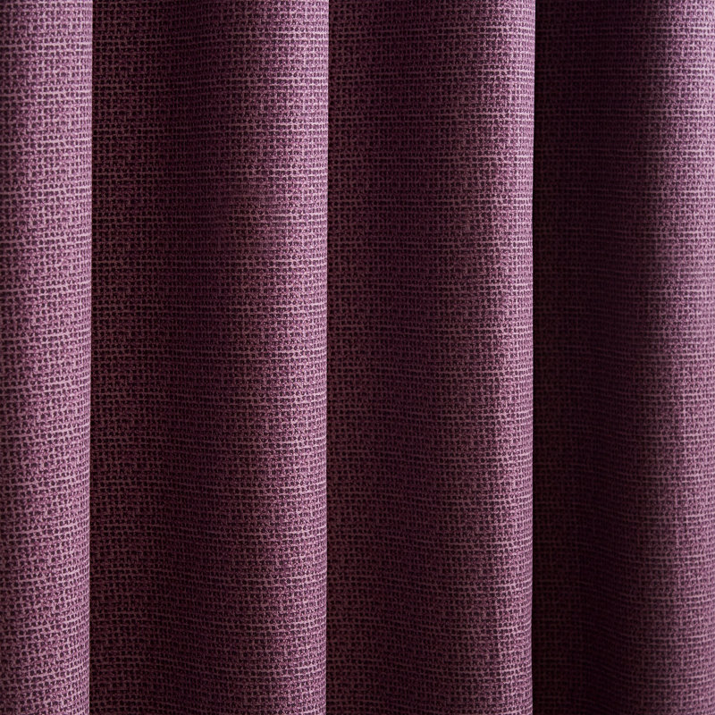 Textured Thermal Insulating Eyelet Curtains, 117" W x 137" D, Plum