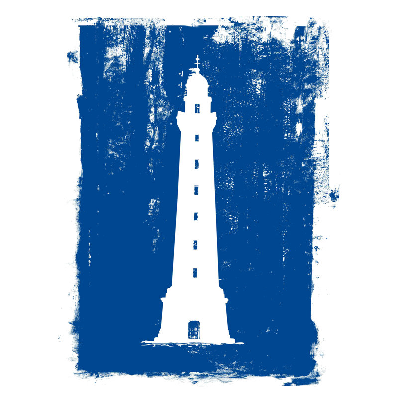 Le phare sur fond bleu - impression sur toile tendue, L 12 po x H 16 po