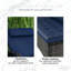 Chaises d'extérieur roulantes, 2 chaises longues inclinables, avec coussin, coussin, appui-tête, accoudoirs et roues-10569825