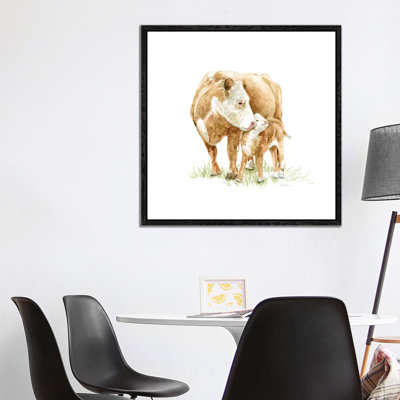 Cow And Calf by Carol Robinson - Print on Canvas