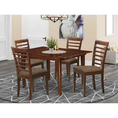 Agesilao Butterfly Leaf Rubber Solid Wood Dining Set by Winston Porter
