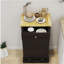 Armoire poubelle de cuisine à un tiroir et un compartiment inclinable - noir