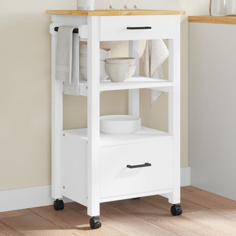 Kitchen Serving Cart, White