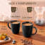 Ensemble de tasses 4 pièces noir mat moderne, 4 tasses à café en grès épuré 14 oz, va au lave-vaisselle-124946162-124946161