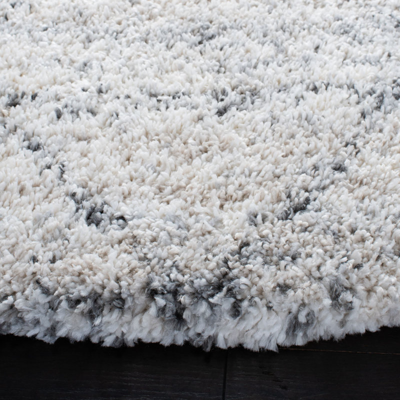 Tapis gris / ivoire Western, Rond 8 pi