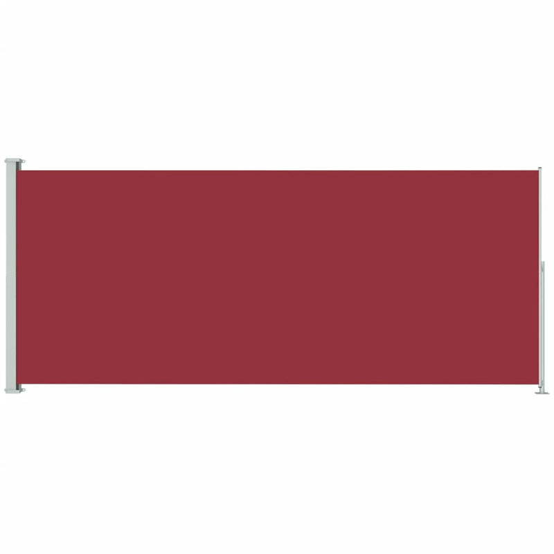 Dakota Fields Fabric Cover Motorised Retractable Side Awning, 180x500 cm, Red