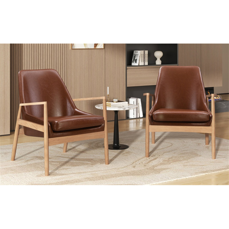 Ensemble de 2 chaises d'appoint en cuir PU U-Can (y compris les chaises)