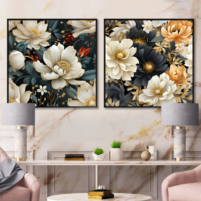 Osterberg - Ensemble de 2 collages floraux carrés