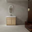 Meuble-lavabo autoportant avec lavabo en résine blanche