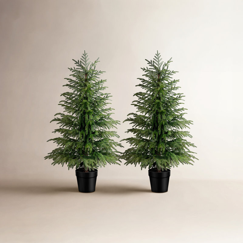 Ensemble de 2 sapins de Noël artificiels Norfolk, H 4 pi