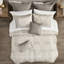 Édredon 12 pièces, grand lit, kaki, or métallique, coussins décoratifs plissés, fil doré-124311637