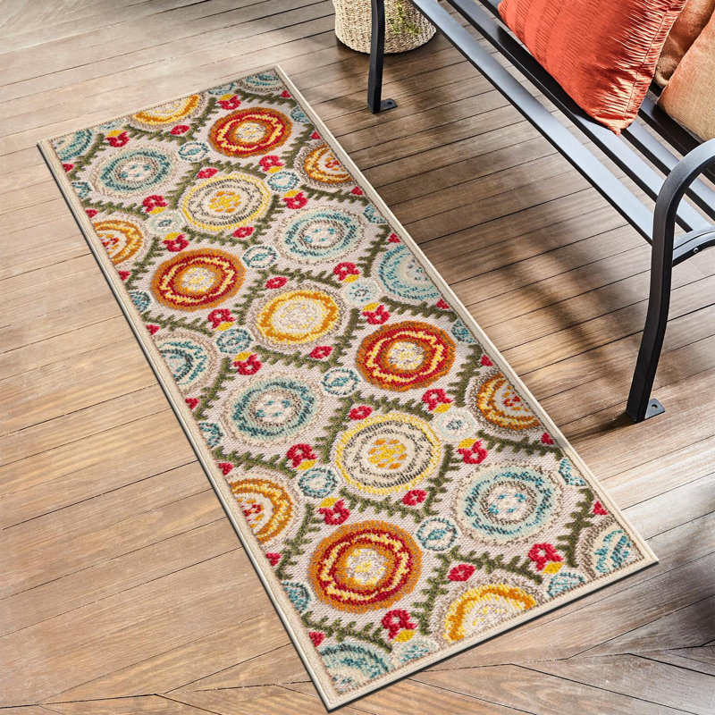 Tapis Bungalow Rose Oualida Caimin, Tapis de couloir 2 pi x 6 pi 1 po