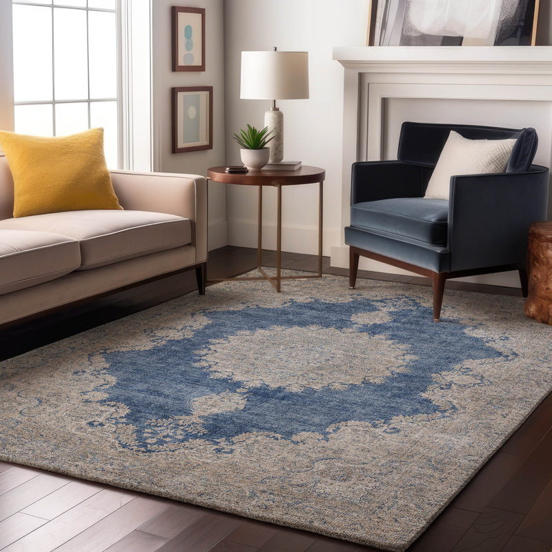Tapis oriental lavable à la machine de qualité supérieure Naglee AMF1003, Rectangle 10 pi x 14 pi