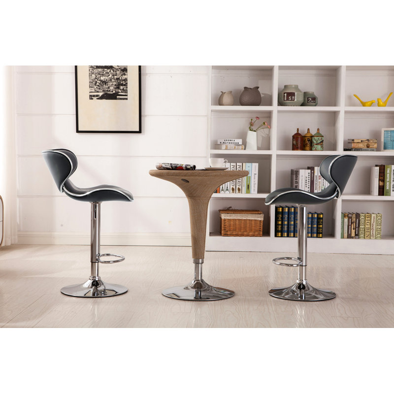 Ensemble de 2 tabourets pivotants réglables Masaccio avec base chromée Airlift