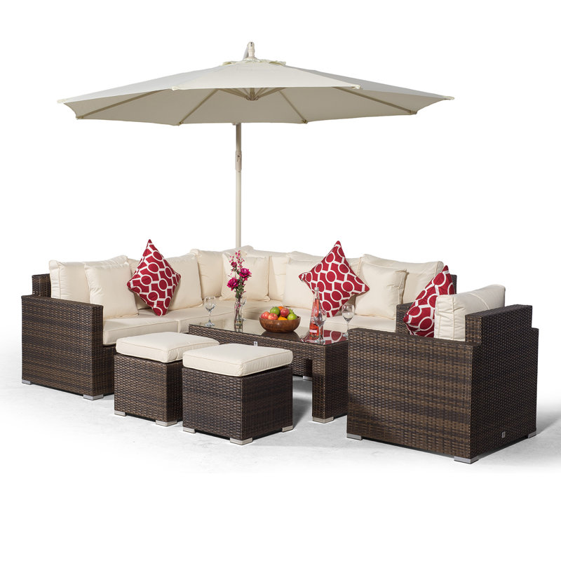 Yancey 5 Seater Rattan Corner Sofa Set