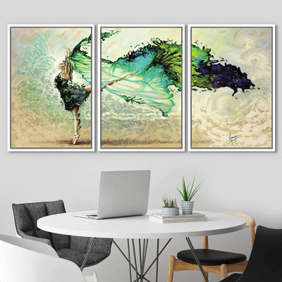 Dance " Flowing Water Effect Ballet Dancer " 3 - Pieces