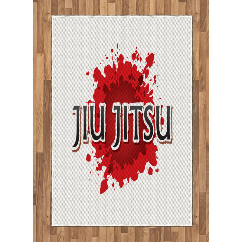 Jiu Jitsu Sports High Density Long Fiber Poly Threads Decorative Area Rug Carpet, Rectangle 4' x 5'8"