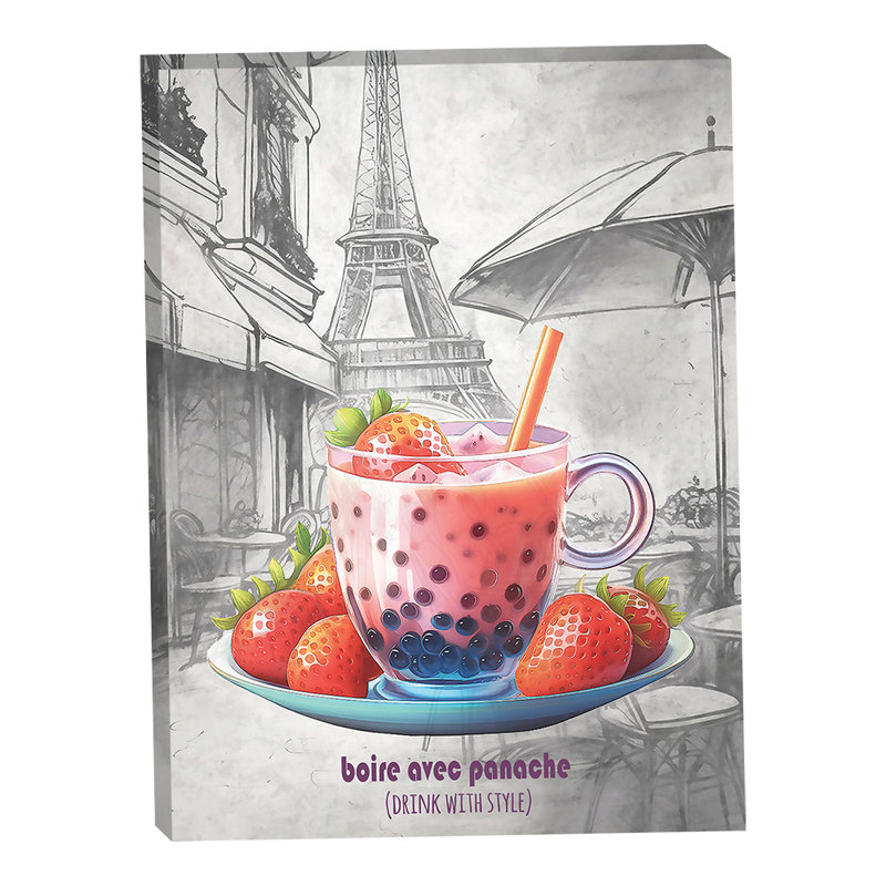 Strawberries and Boba in Paris 18x24