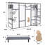 Enclos pour chat en bois avec 6 plateformes de saut, 2 condos pour chat, pont pour chat et planche à gratter, gris