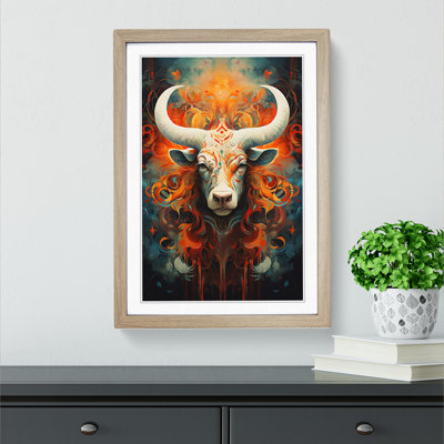 Taurus Zodiac Abstract - Framed Print