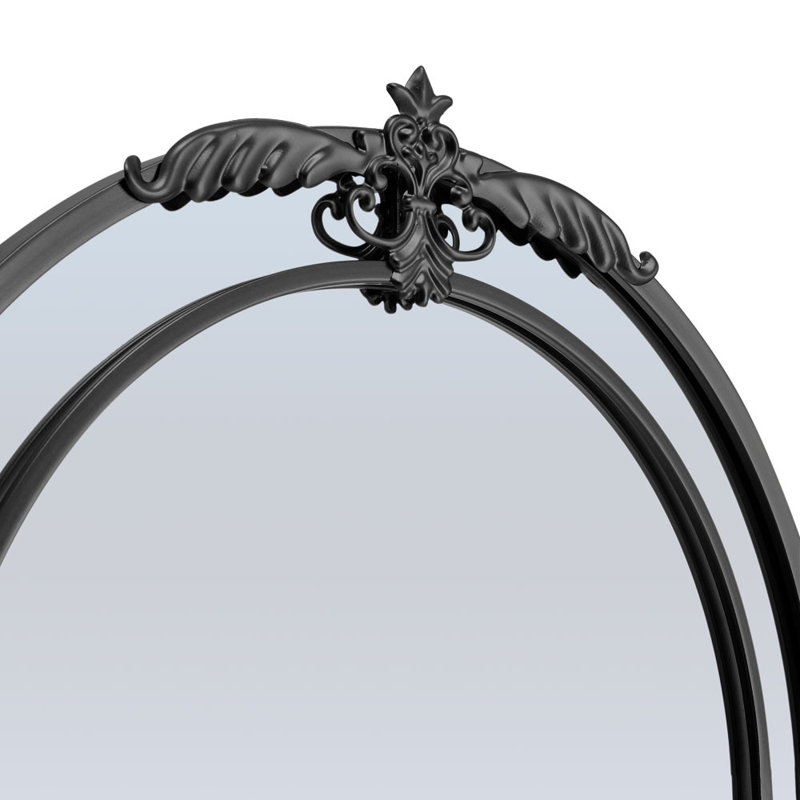 Cristina Iron Arch Wall Mirror, 120cm H x 60cm W, Black