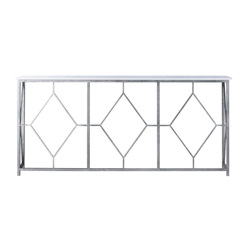 Triple Diamond Console, Royal Silver, Carrera Marble