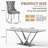 Glass Top Metal Base Dining Table With 6 Velvet Dining Chairs,7 - Piece Pedestal Dining Set-106913552-106913431