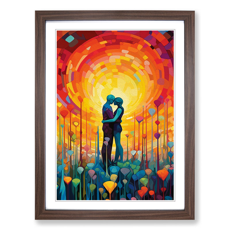 Lovers Colour Field No.3 - Framed Print, Walnut, 34cm H x 25cm W x 2cm D