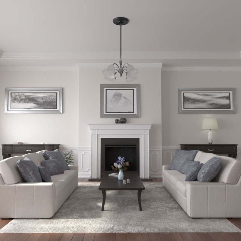 Médaillon de plafond H 15,75 po x l 15,75 po x P 1,5 po Devon, Gris acier