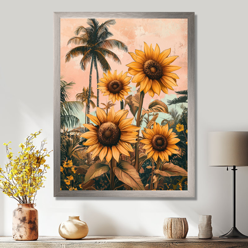 Duester - Floral Canvas Wall Art, H 32 po x l 24 po, Reproduction encadrée d'une seule photo, Argent argent