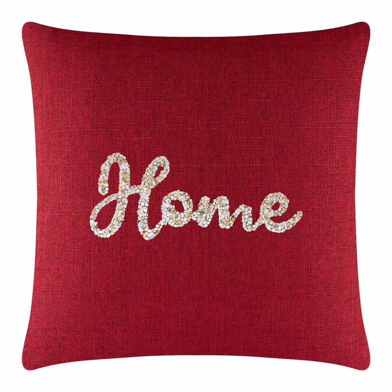 Coussin Sparkles Home Shell Home | Coquillages de haute qualité | Conception nautique | Lavable à la machine, 20 po x 5 po