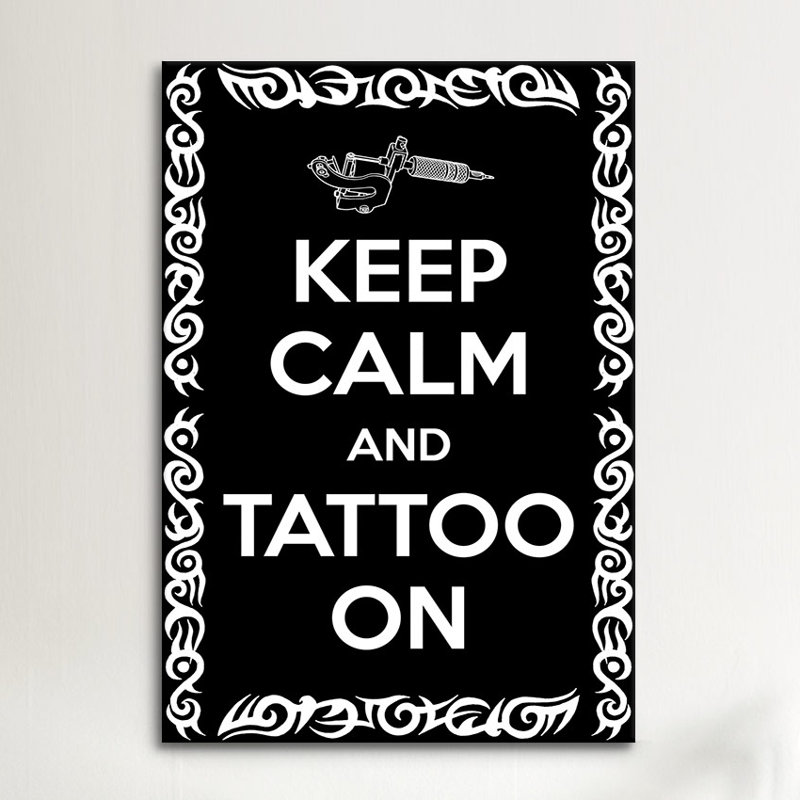 Garder calme et tatouage sur toiles d’art, H 26 po x l 18 po x P 1,5 po