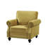 Chaise d'appoint classique en velours avec pieds tournés en bois massif et fauteuil rembourré-132793884