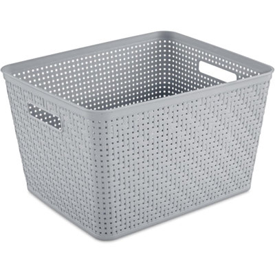 Rectangular Weave Pattern Tall Basket