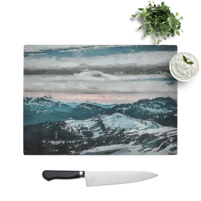 Glass Mountain Clouds Abstract Art Chopping Board
