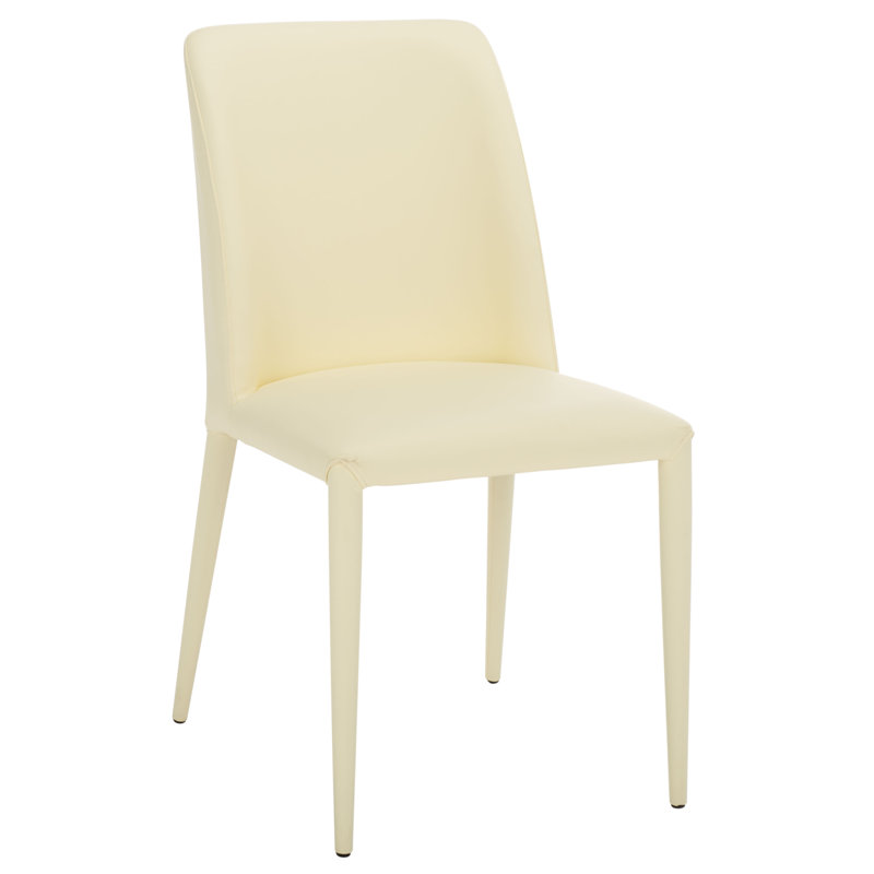 Chaise d'appoint rembourrée Boilleau, Polyuréthane - Crème au beurre